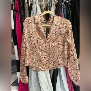 Lulus printed cropped long sleeve top - new w/tags size small